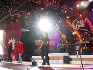 38 Special performing on a brightly lit concert stage